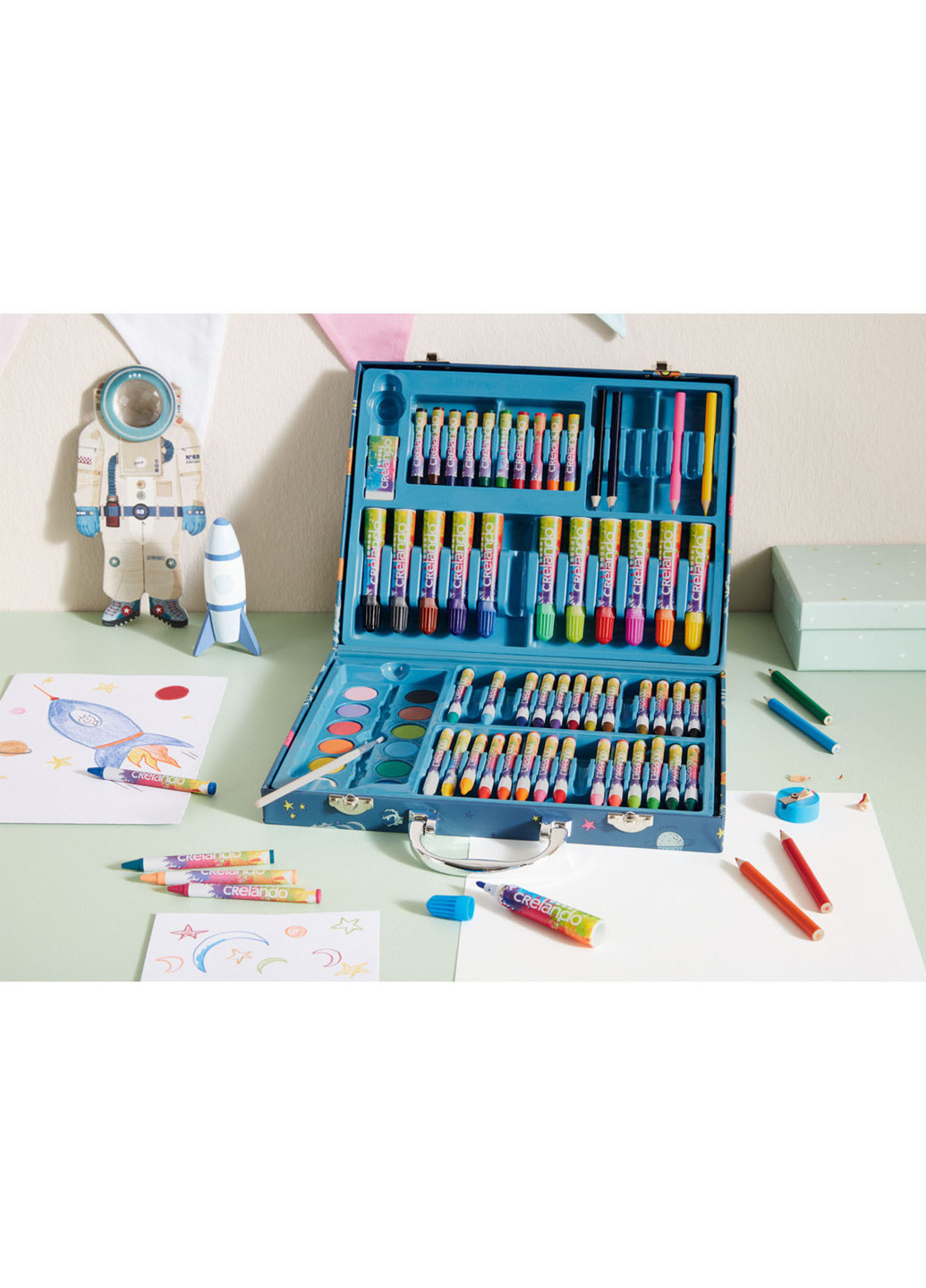 Детский арт-кейс набор из 76 предметов разноцветный Crelando комбинированное