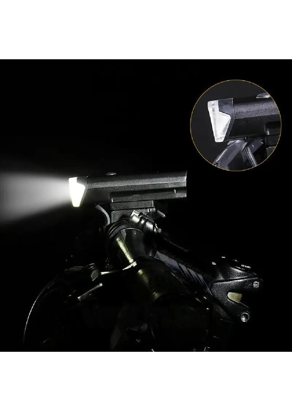 Ліхтарик фара велосипедний акумуляторний вологостійкий на кермо з індикатором заряду батареї 2000 мА*год (476266-Prob) Unbranded (278033429)