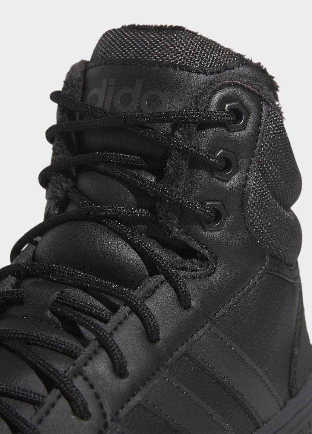 Черные осенние кроссовки hoops 3.0 mid lifestyle basketball classic fur lining adidas