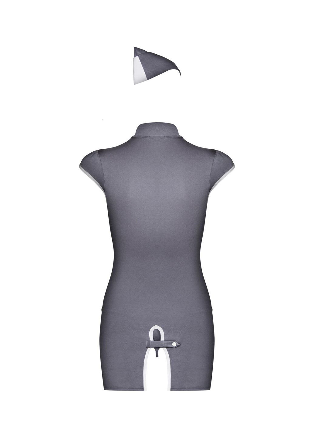 Еротичний костюм стюардеси tewardess 3 pcs costume grey, сірий, сукня, стрінги, піло Obsessive (276388965)