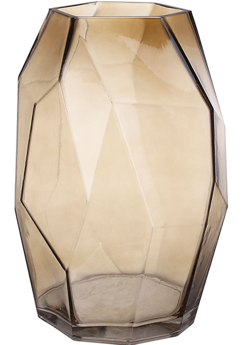 Ваза скляна Айсберг 28 см коричнева BonaDi (277161532)