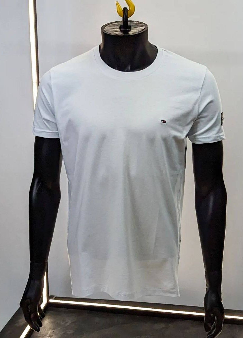 Біла футболка чоловіча котон з коротким рукавом No Brand