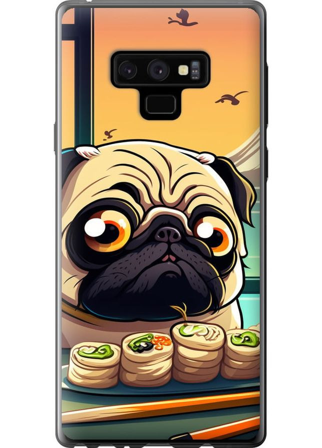 Силіконовий чохол 'Мопс і суші' для Endorphone Samsung Galaxy Note 9 N960F (276320510)