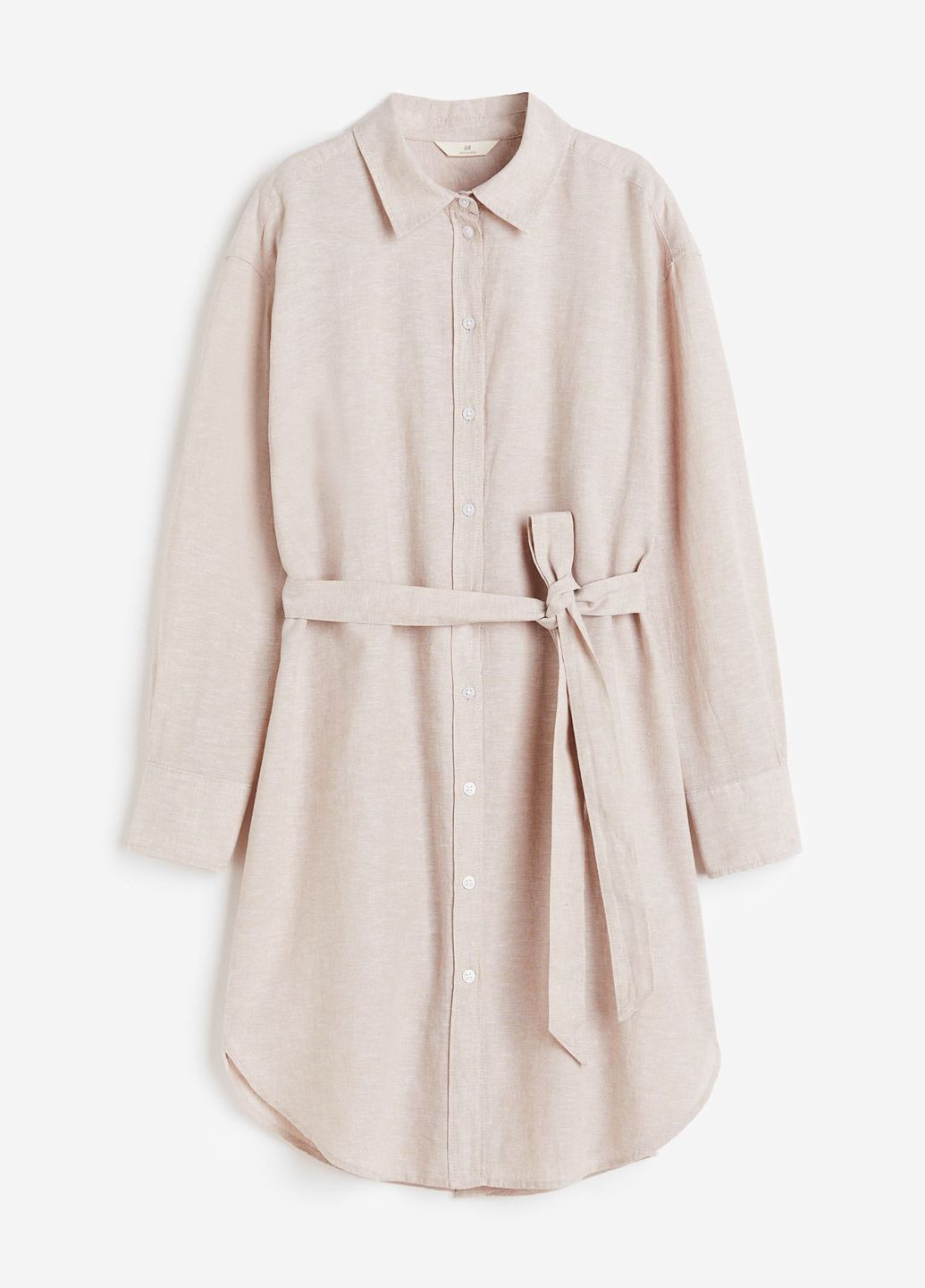 Світло-бежева повсякденний плаття сорочка H&M меланжева