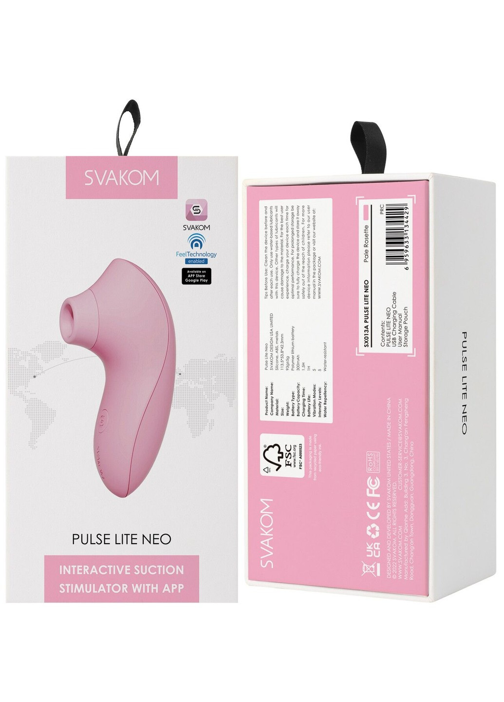 Вакуумный стимулятор Pulse Lite Neo Pale Rosette, управляется со смартфона Svakom (269007258)