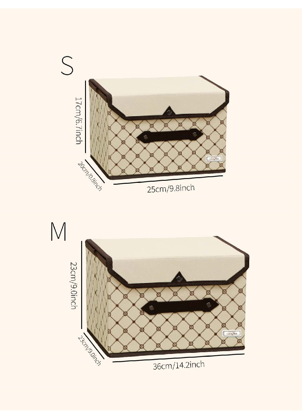 Комплект набор органайзеров кейсов боксов для хранения одежды личных вещей сумок 2 шт (475057-Prob) Бежевый квадрат Unbranded (261030916)