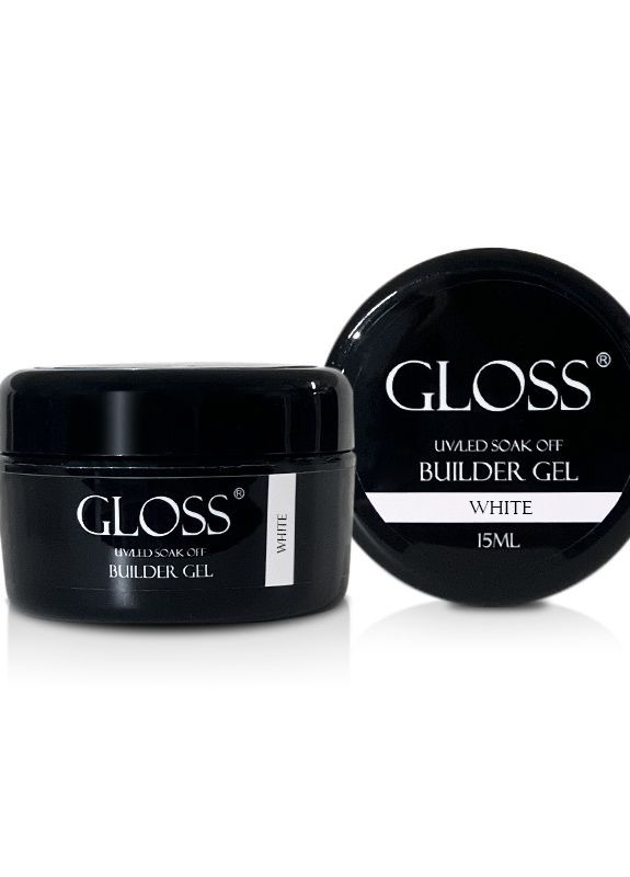 Однофазный гель Builder Gel GLOSS White, 15 мл Gloss Company (267820708)