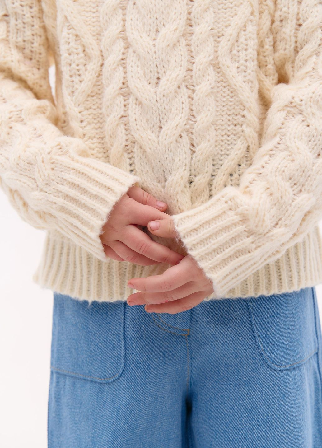 Молочний демісезонний светр пуловер Yumster