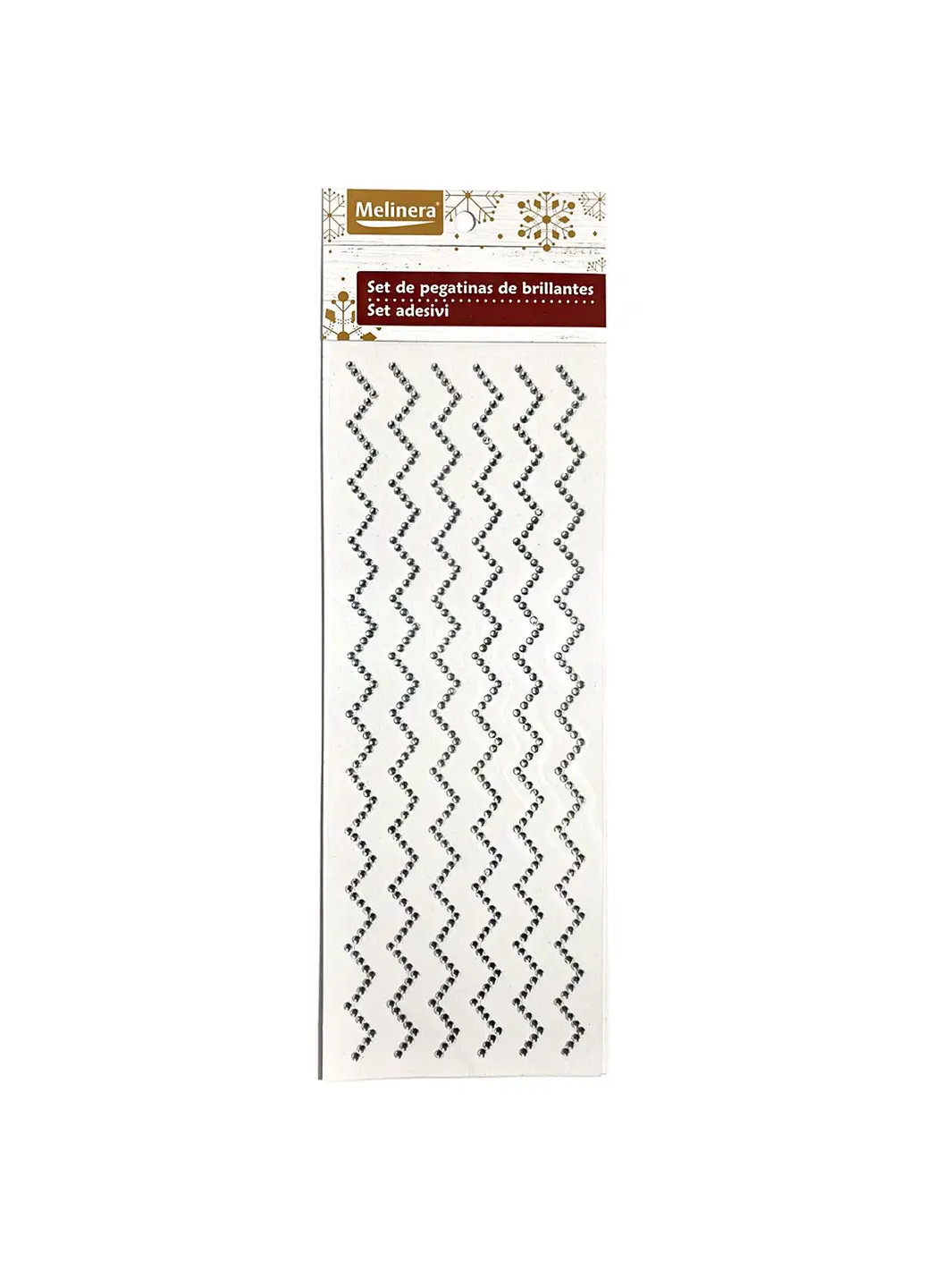 Новорічні наклейки Стрази ломана лінія 32х10 см срібні Melinera (263139937)