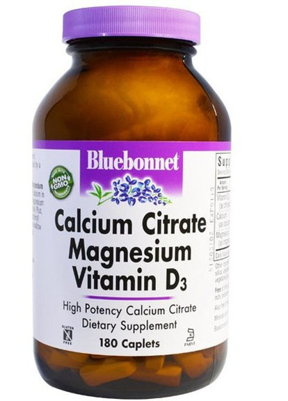 Calcium Citrate, Magnesium, Vitamin D3 180 Caps Bluebonnet Nutrition (256722082)