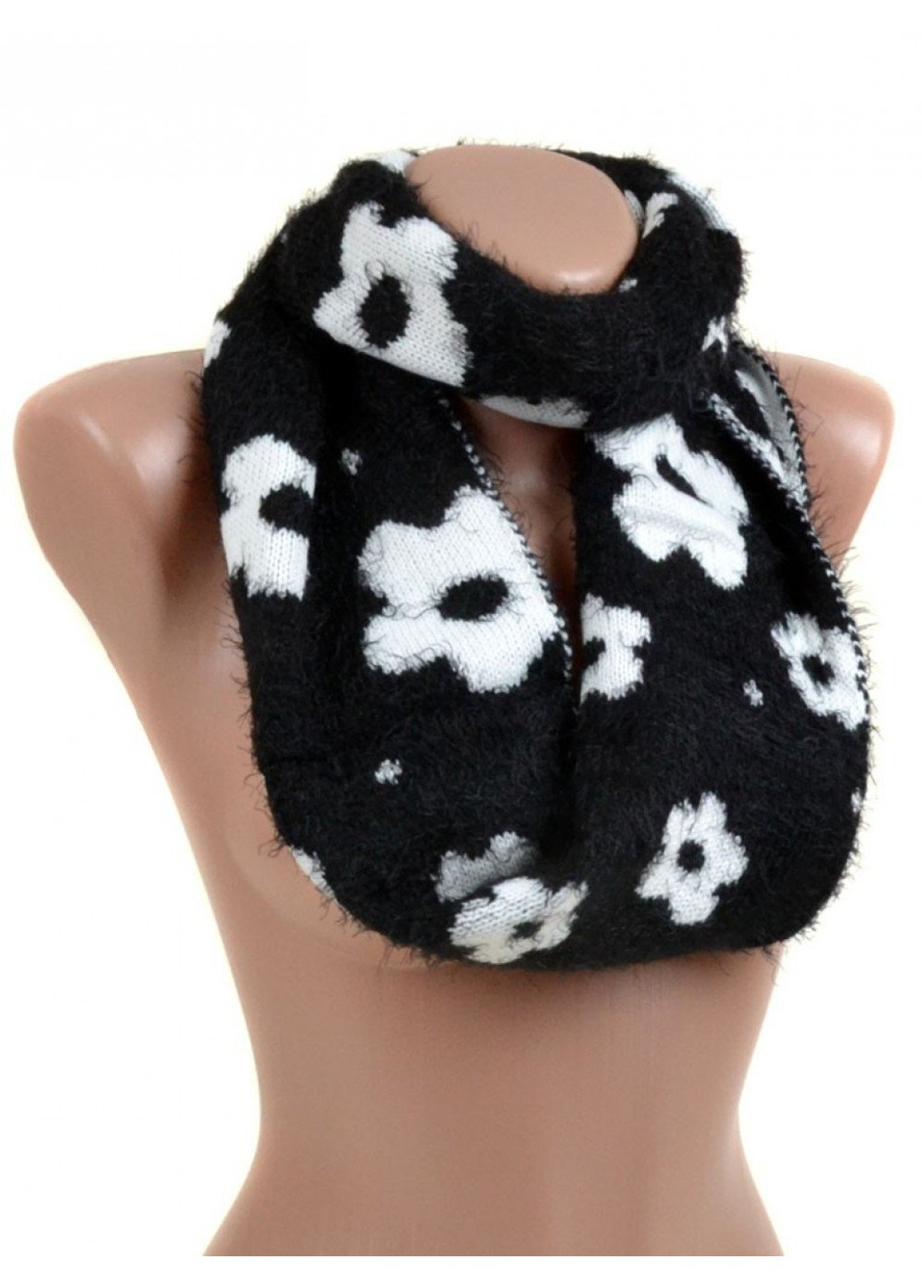 Жіночий шарф-хомут віскоза M0449 black BR-S (276456851)