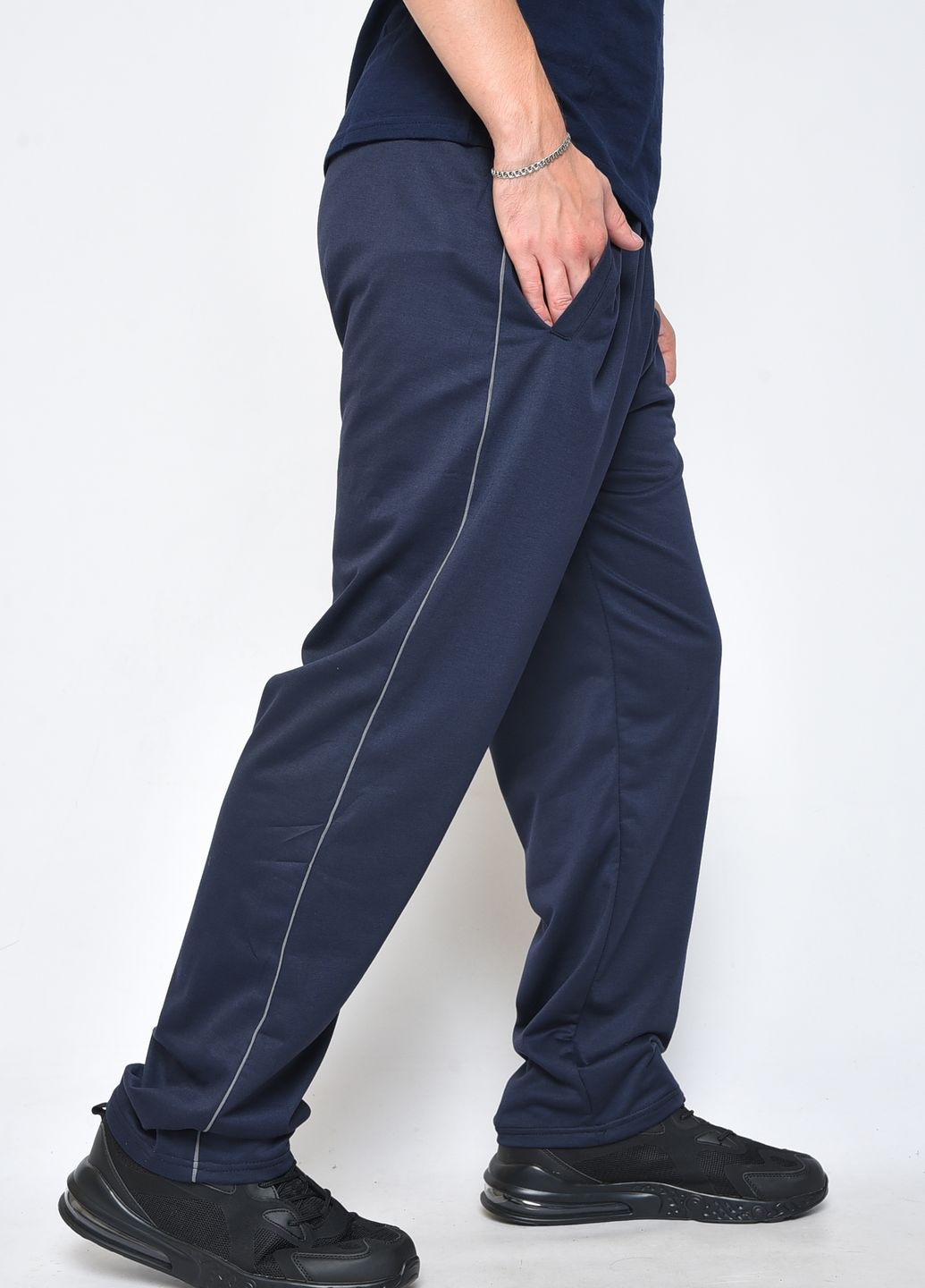 Спортивні чоловічі штани темно-синього кольору Let's Shop (260211074)