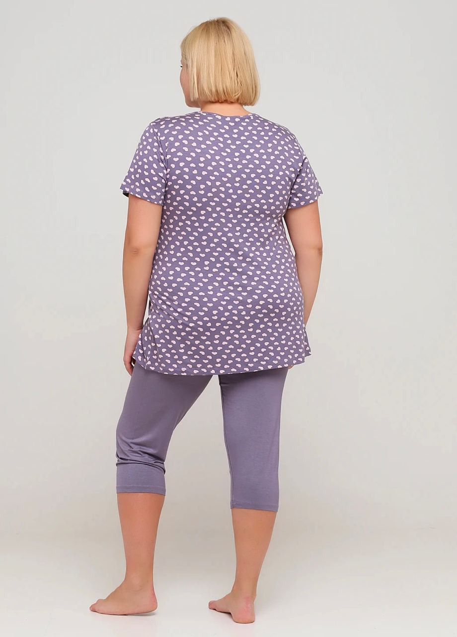 Фиолетовая всесезон піжама (футболка,капрі) футболка + капри Cotpark