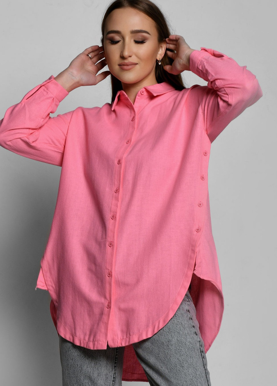 Розовая рубашка Carica с длинным рукавом