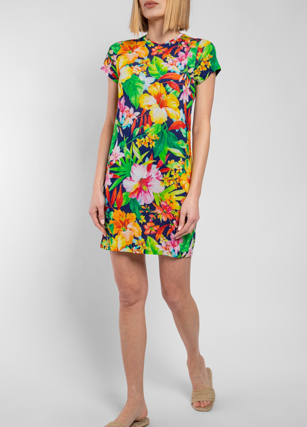 Комбинированное кэжуал платье Ralph Lauren с цветочным принтом