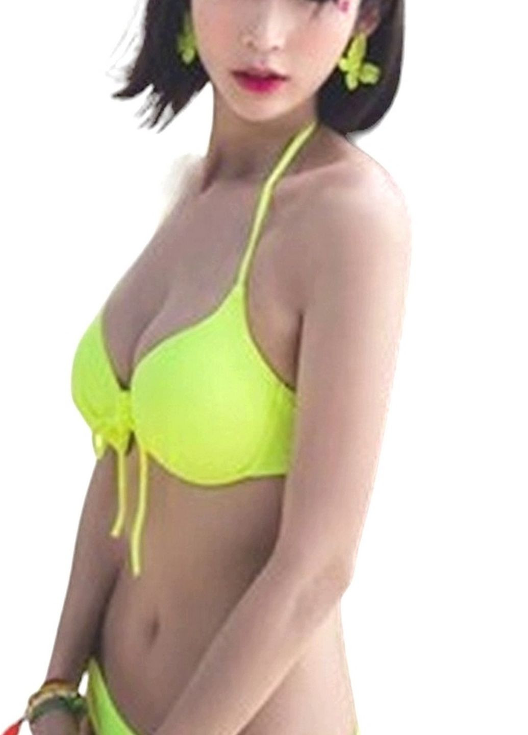 Салатовий літній купальник роздільний жіночий стильний красивий роздільний No Brand 3203