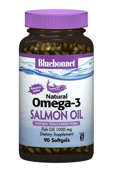 Natural Omega-3 Salmon Oil 1000 mg 90 Softgels Bluebonnet Nutrition (256724427)
