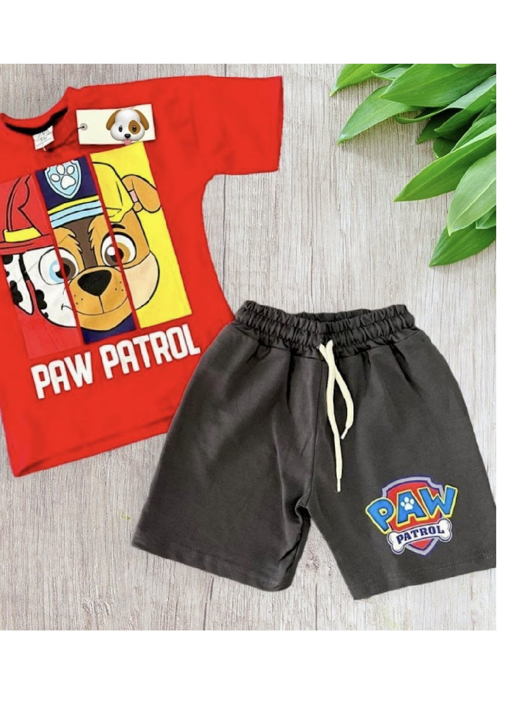 Красный летний комплект (футболка, шорты) paw patrol (щенячий патруль) Disney