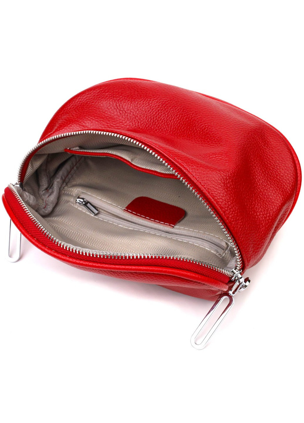 Женская полукруглая сумка через плечо из натуральной кожи 22081 Красная Vintage (260359786)