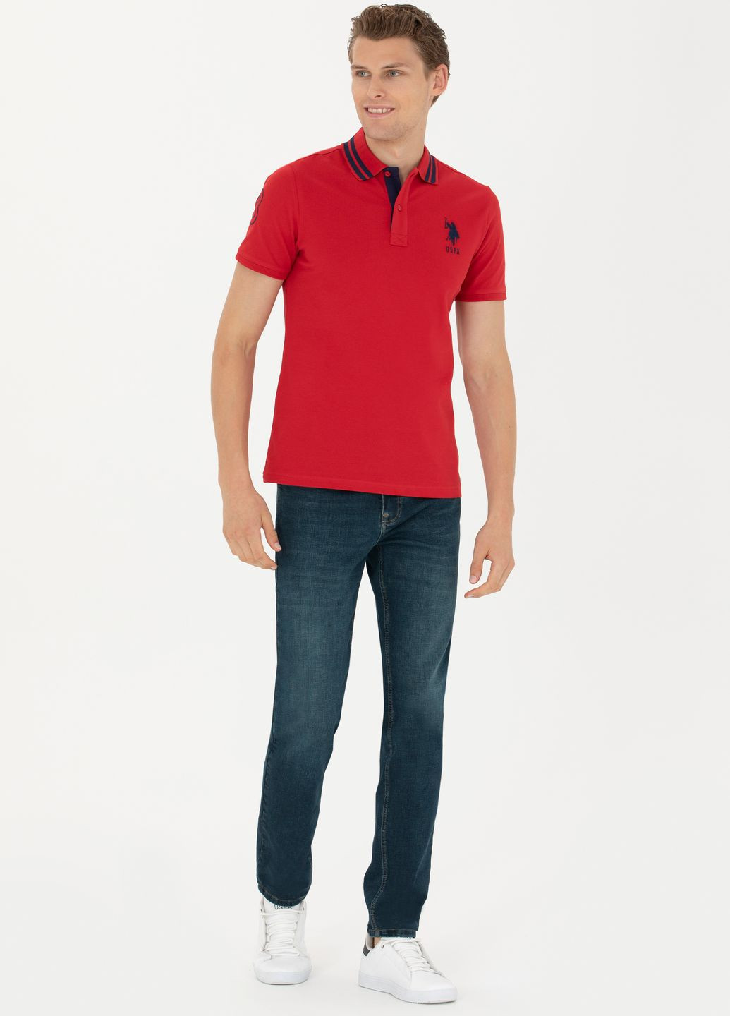 Червона футболка поло чоловіче U.S. Polo Assn.