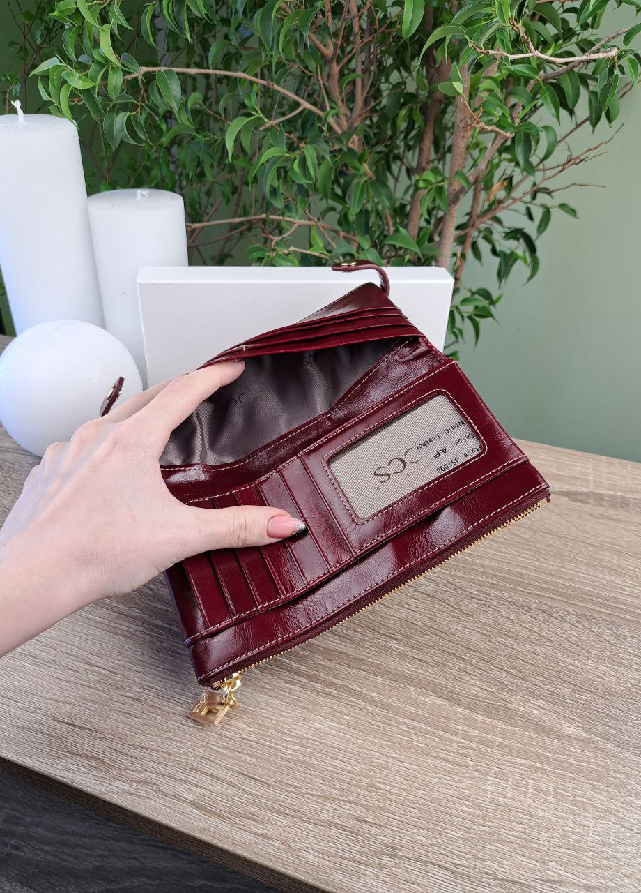 Жіночий шкіряний гаманець на кнопках купюрниця Jccs (259425361)