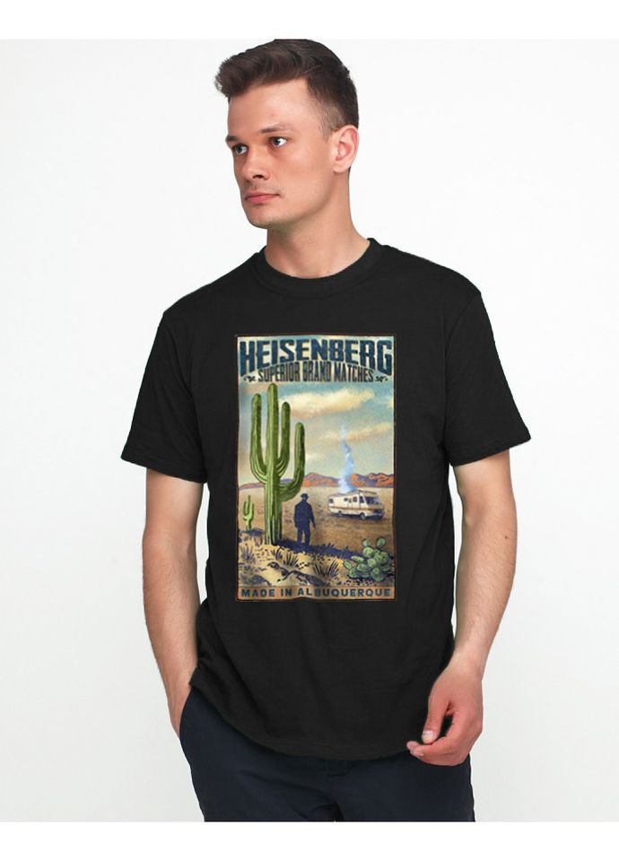 Черная мужская футболка м319-17 черная с принтом "во все тяжкие" с коротким рукавом Malta