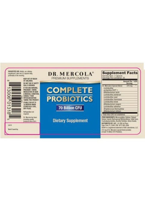 Complete Probiotics 90 Caps Dr. Mercola (259967068)