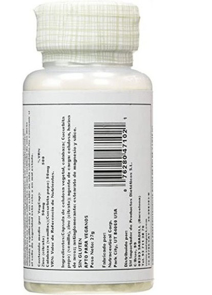 Zinc Citrate 50 mg 60 Veg Caps SOR-47102 Solaray (257252472)