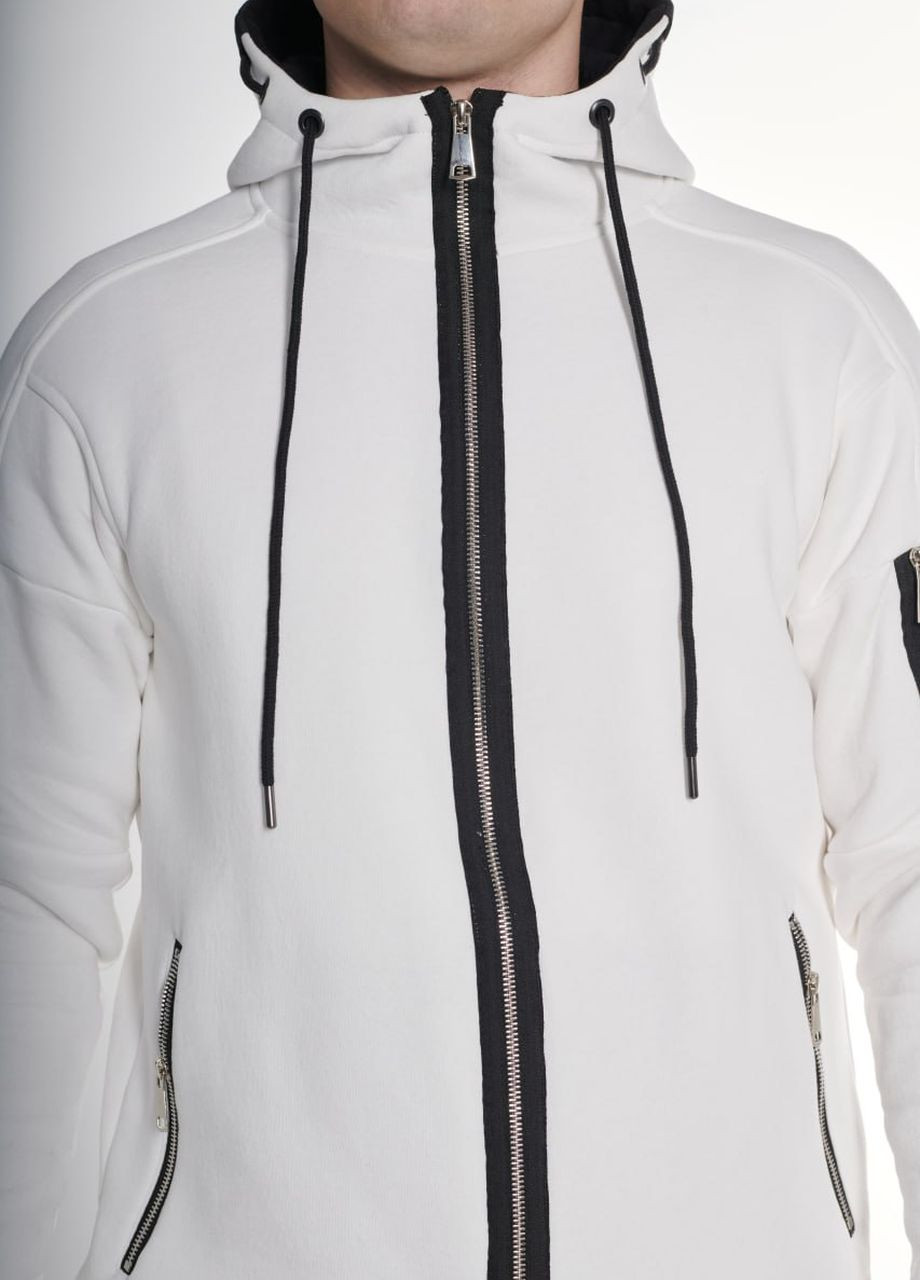 Зимний спортивный костюм с начесом молочная кофта на змейке+ черные брюки Grand Vakko (267959772)