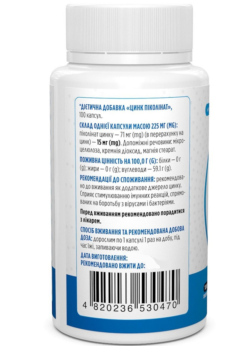 Zinc Picolinate 15 mg 100 Caps BIO-530470 Biotus (257252876)