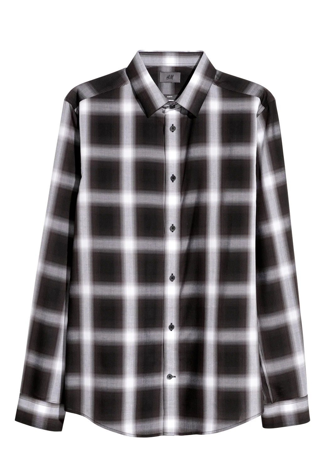 Сорочка демісезон,чорний-сірий в клітку, H&M (257522557)