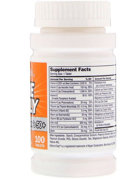 One Daily Woman's 50+, Multivitamin Multimineral 100 Tabs 21st Century (258499272)