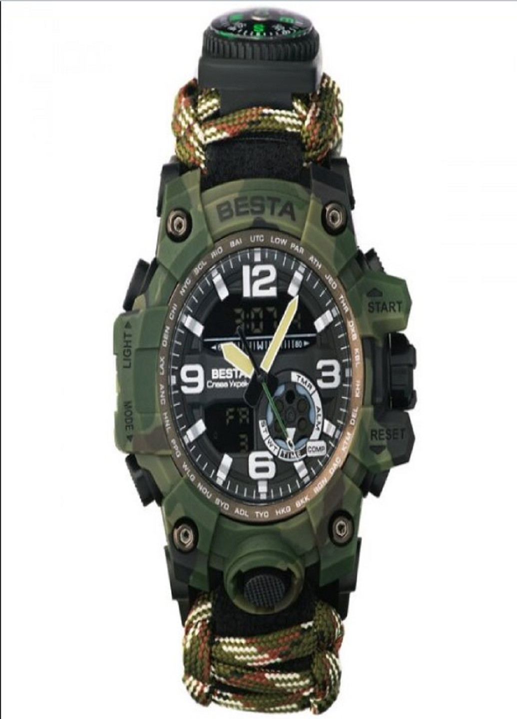 Мужские наручные часы Military с компасом для выживания 7 в 1 милитари Besta (258721952)