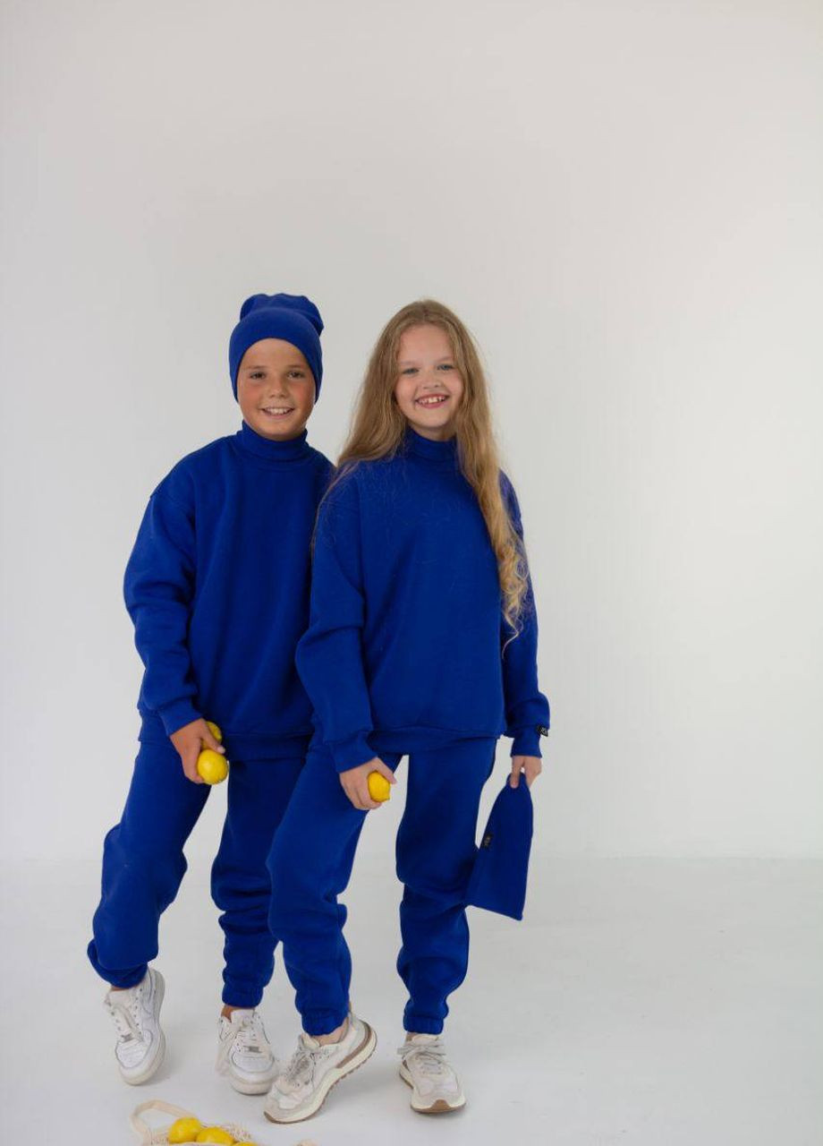 Синій демісезонний дитячий костюм трійка, брючний Garna