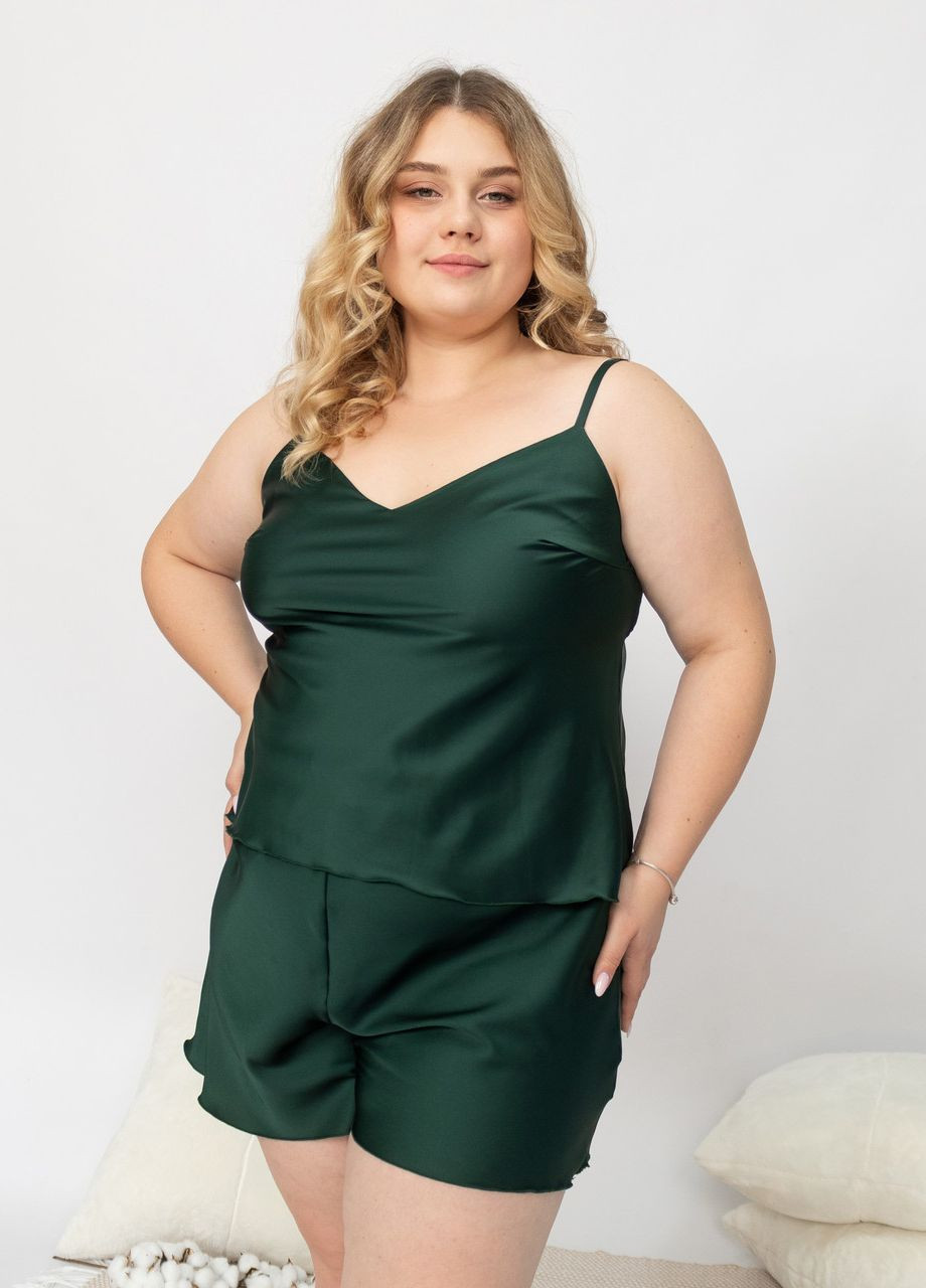 Изумрудная всесезон пижама женская майка и шорты из шелка армани изумрудный Maybel