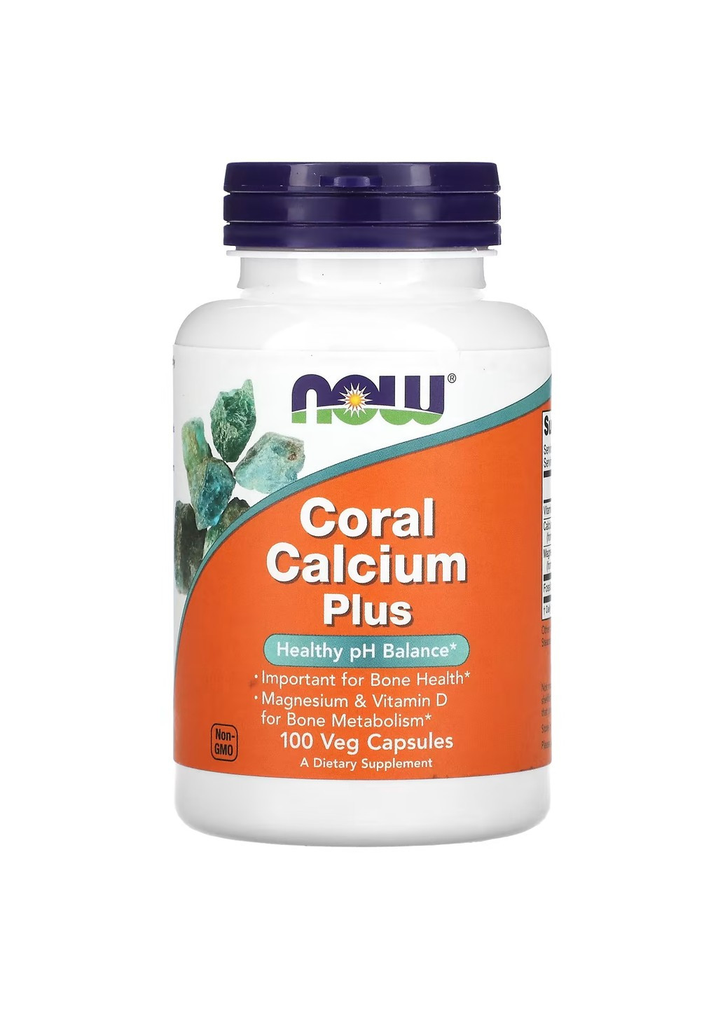 Коралловый Кальций Магний и Витамин Д3 Coral Calcium Plus Mag D-3 – 100 вег.капсул Now Foods (276191004)