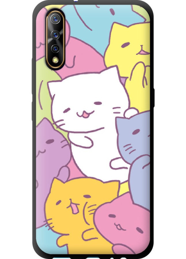 TPU черный чехол 'Котики' для Endorphone Vivo V17 Neo (258262437)