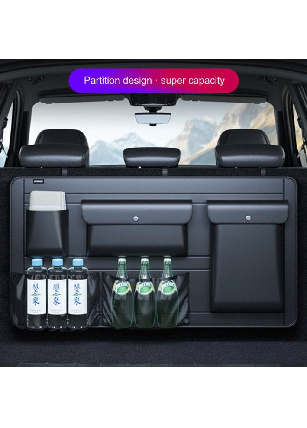 Автомобильный подвесной компактный органайзер на спинку сидения для багажника 91х45 см (475282-Prob) Черный Unbranded (265391201)