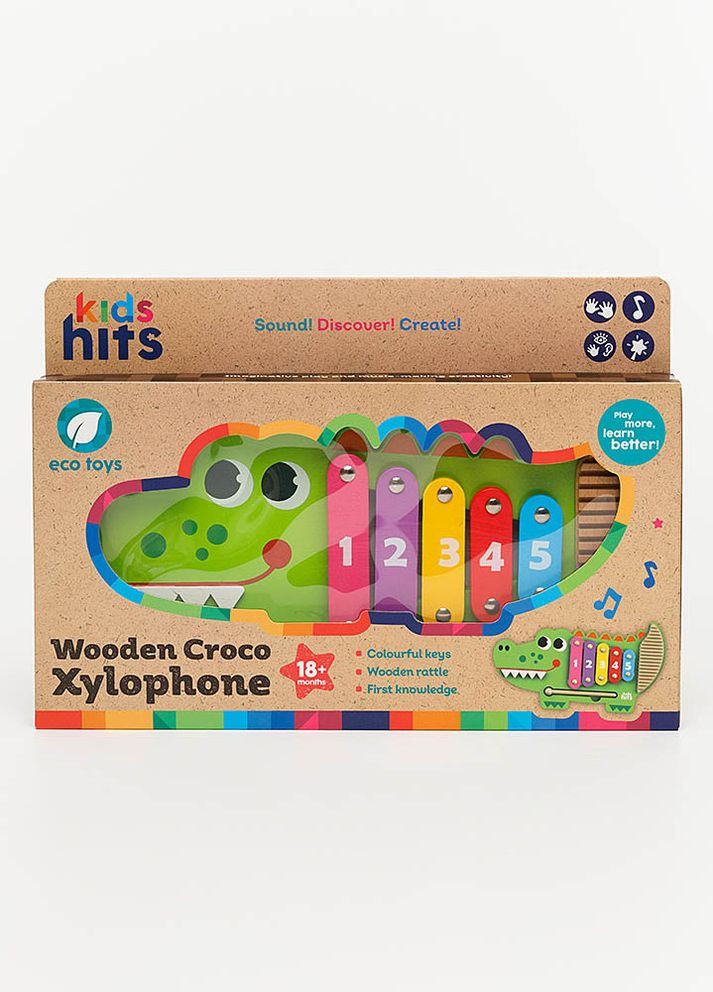 Дерев'яна іграшка ксилофон "Крокодил" колір різнокольоровий ЦБ-00231344 Kids Hits (266131634)