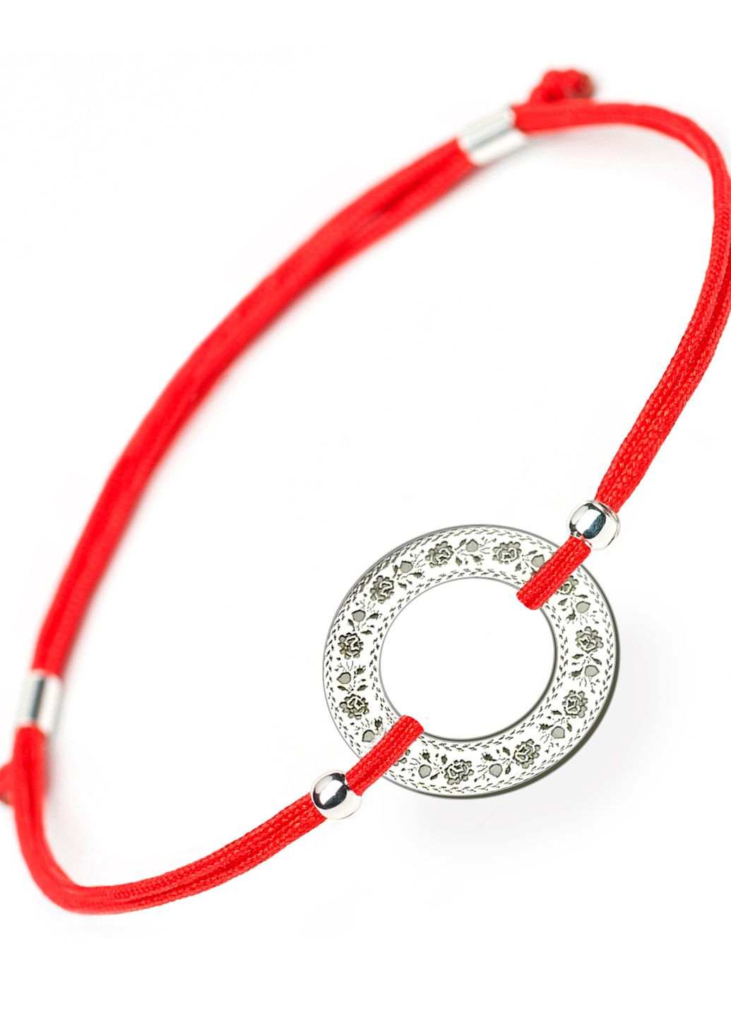 Срібний браслет Вишиванка червона нитка «Донецьк» для неї регулюється родоване срібло Family Tree Jewelry Line (266038523)