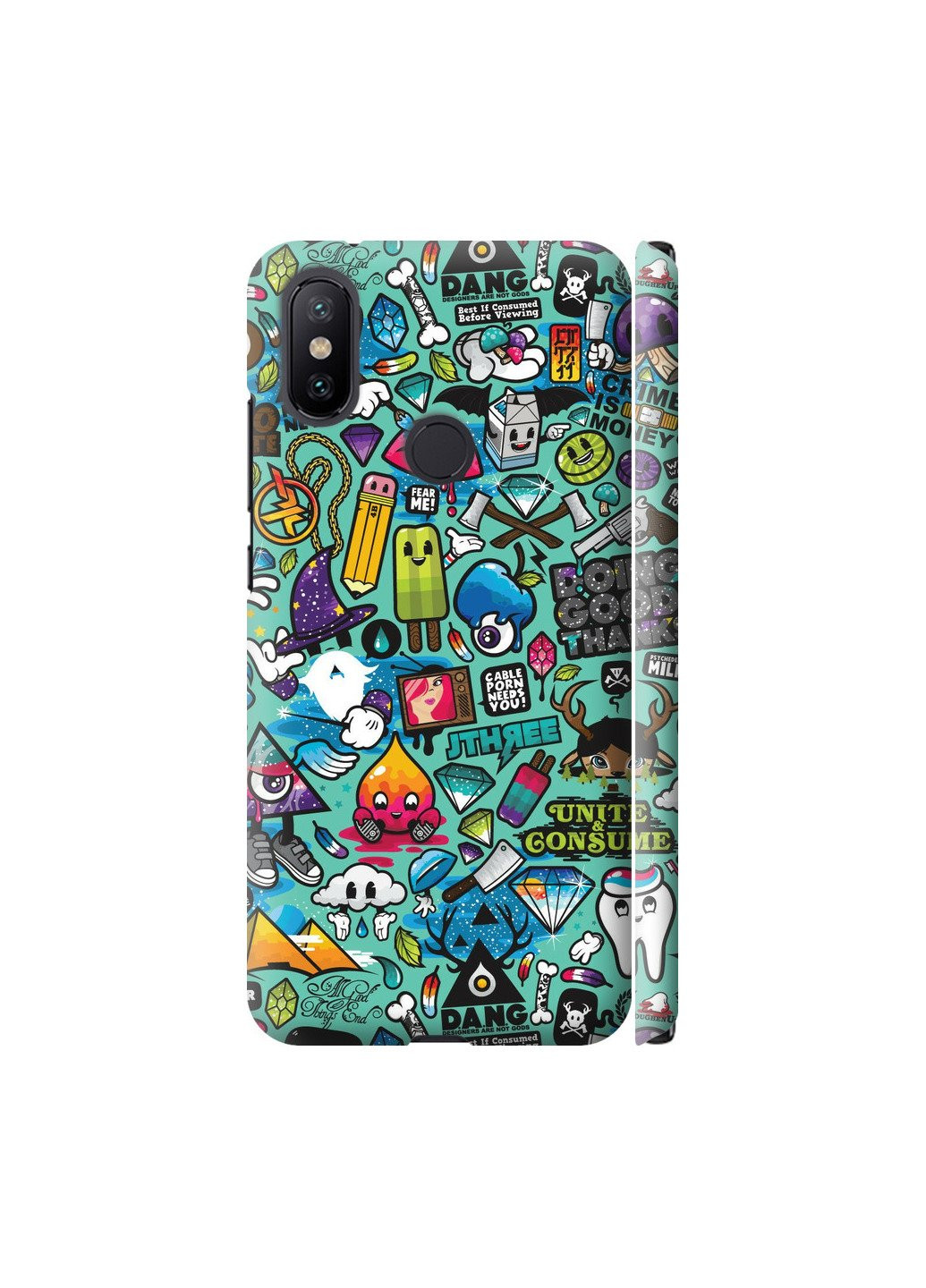 3D пластиковый матовый чехол 'Стикер бомбинг 1' для Endorphone Xiaomi Mi A2 (257904749)