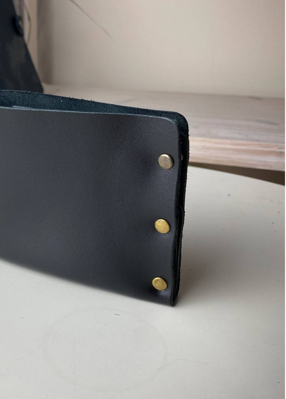 Чоловічий чорний шкіряний гаманець Old Craft глянець No Brand (258721972)