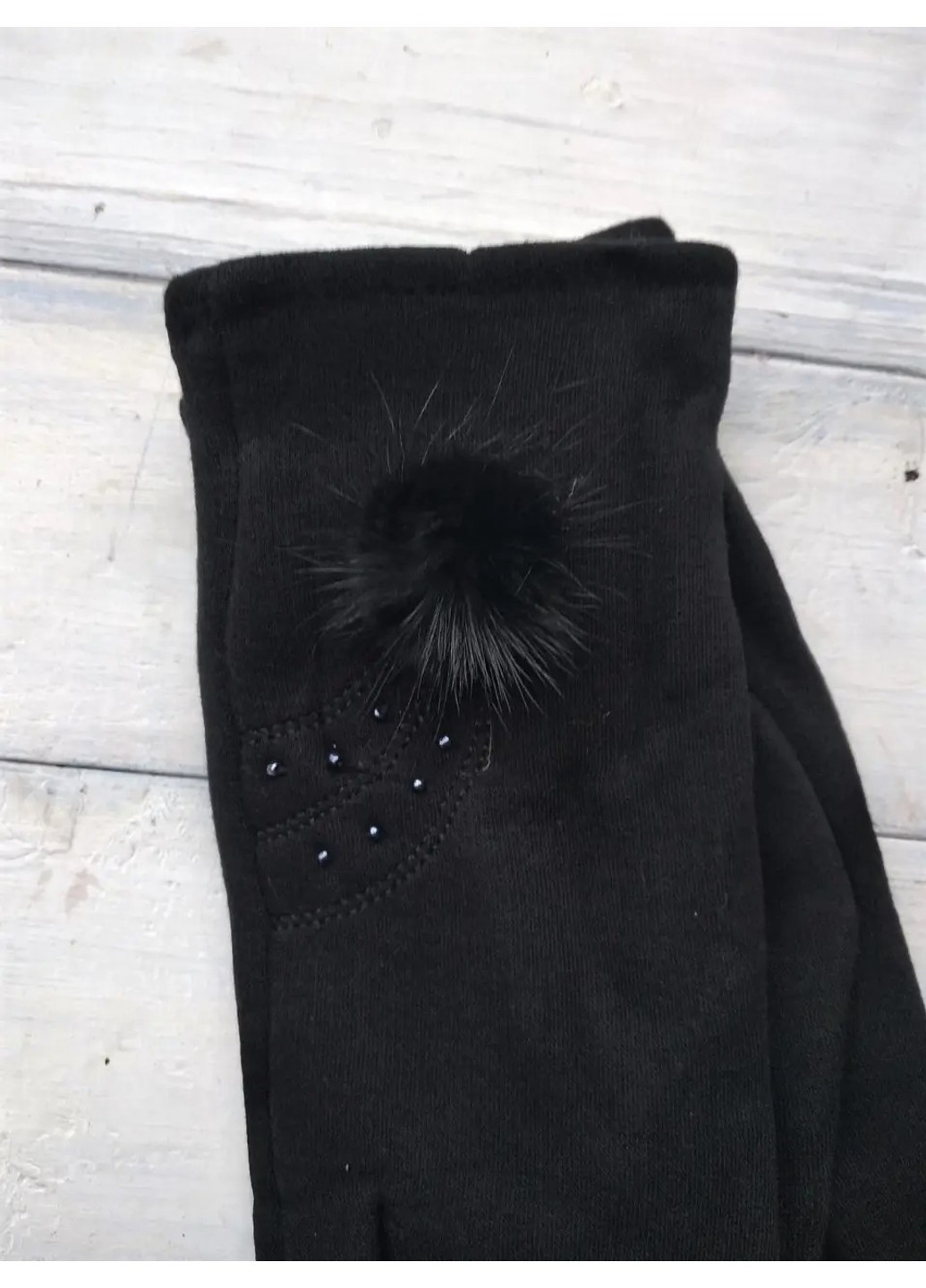 Жіночі стрейчові рукавички чорні 8714s3 L BR-S (261771508)