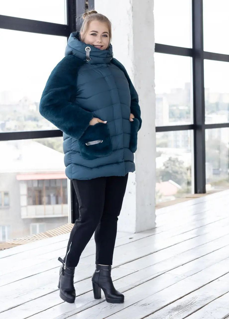 Морской волны зимняя зимняя куртка женская большого размера SK