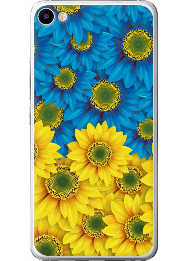 2D пластиковый чехол 'Жёлто-голубые цветы' для Endorphone Meizu U20 (259404252)