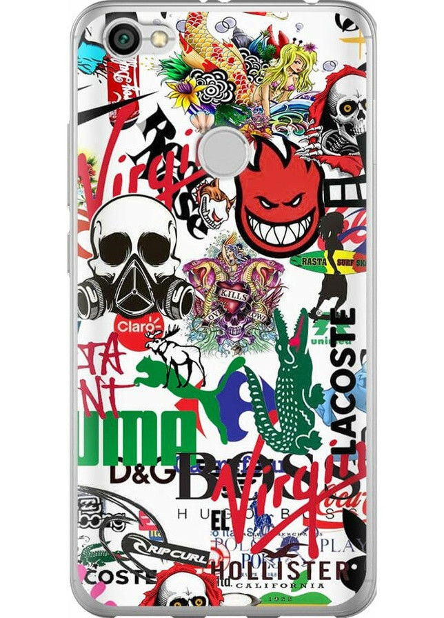 Силиконовый чехол 'Many different logos' для Endorphone Xiaomi Redmi Note 5A Prime (257829414)