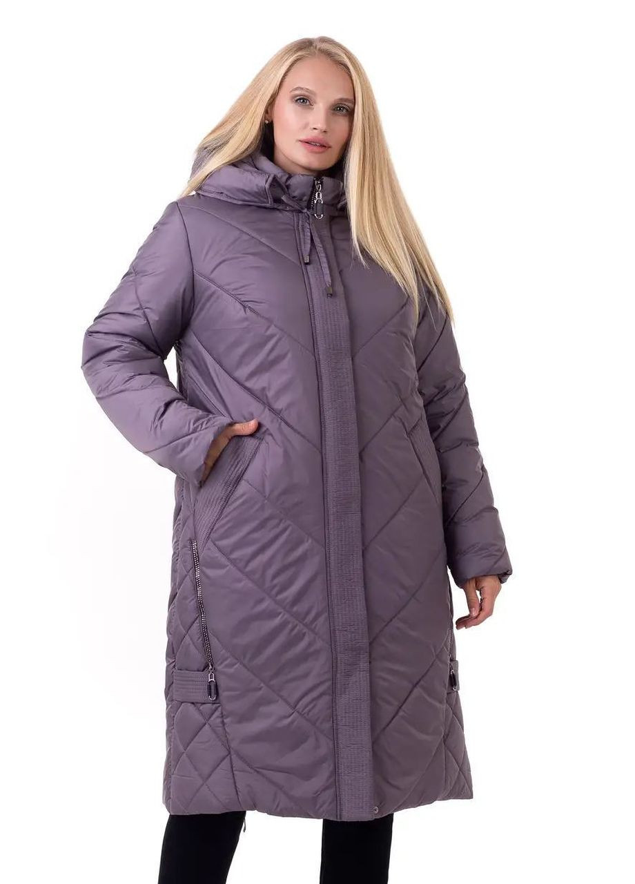 Лиловая зимняя зимняя женская куртка большого размера SK