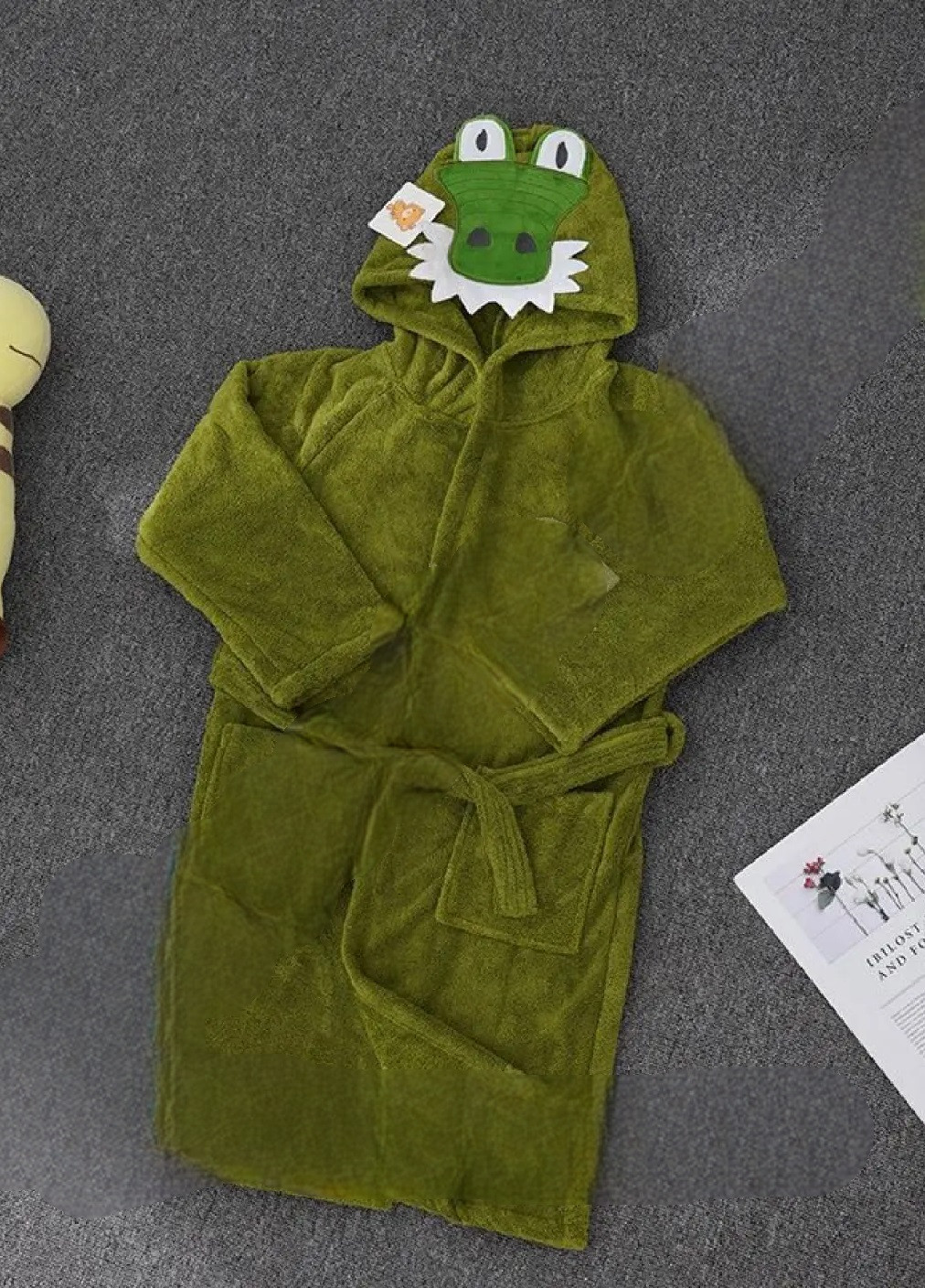 Дитячий банний халат для дітей дівчаток хлопчиків 2-4 роки універсальний розмір мікрофібра (475121-Prob) Крокодил зелений Unbranded (262290813)