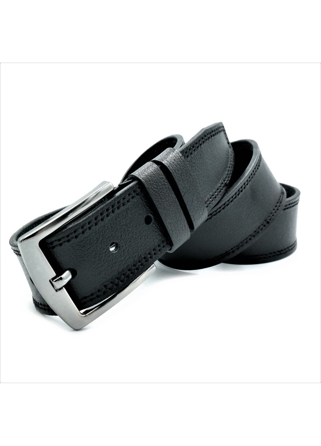 Ремень мужской кожаный Weatro Черный 115,120 см lmn-mk43ua-030 Le-Mon (272597035)