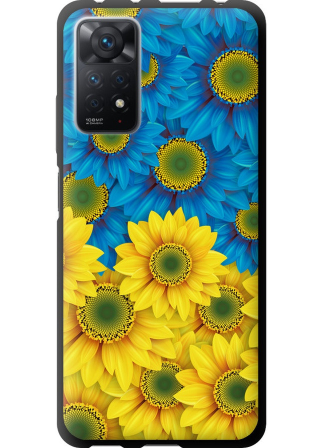 TPU черный чехол 'Жёлто-голубые цветы' для Endorphone Xiaomi Redmi Note 11 Pro (257839271)